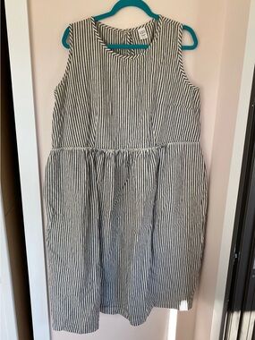 Nettles Tale hemp cotton railroad stripe Sonora Dress - XL